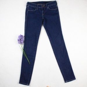 H&M Low Waist Dark Denim Blue Skinny Jeans